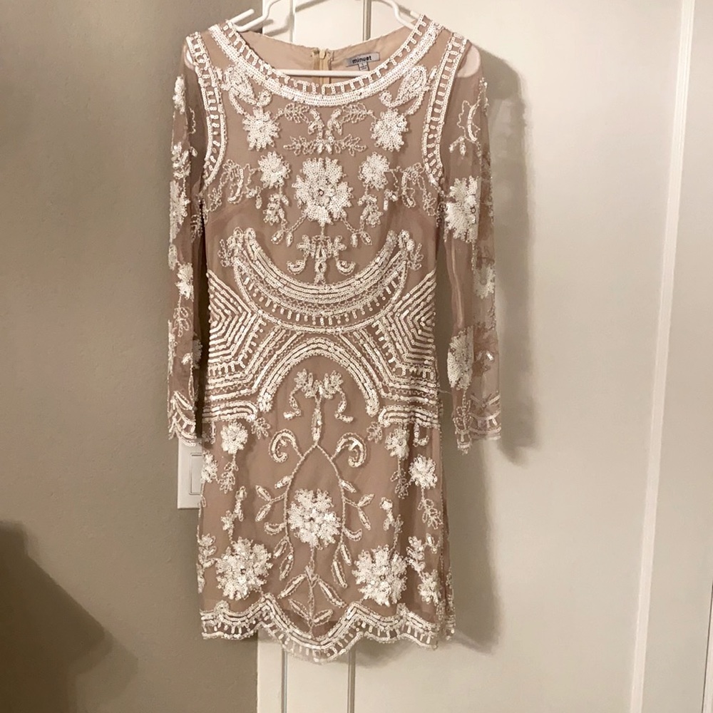 Sequin nude & lace dress. Worn 1 time!